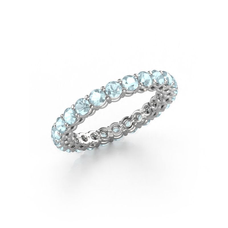 Vorsteckring Michelle full 2.7 585 Weißgold Aquamarin 2.7 mm