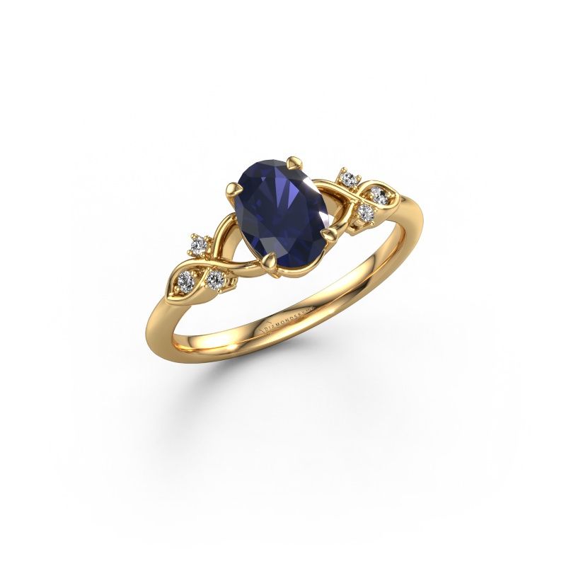 Verlobungsring Azra OVL 585 Gold Saphir 8x6 mm
