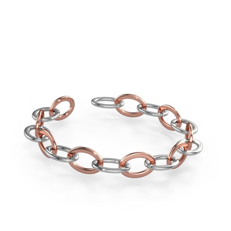Armband Oval link 5 15mm 585 Weißgold ±15 mm