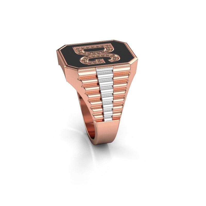 Afbeelding van Rolex Stijl Ring Stephan 3<br/>585 rosé goud<br/>Bruine diamant 0.005 crt