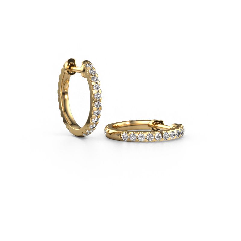 Hoop earrings Jackie 12.5 mm A 585 gold zirconia 1.5 mm