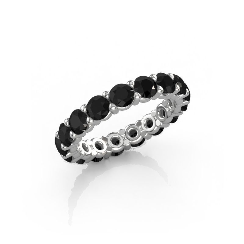 Aanschuifring Heddy rnd 3.7 585 witgoud zwarte diamant 4.08 crt