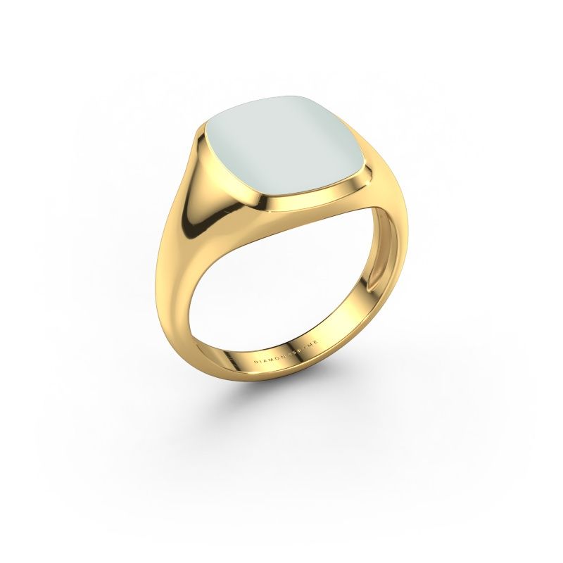 Zegelring Benjamin 2 Light 585 goud groene lagensteen 13x11 mm