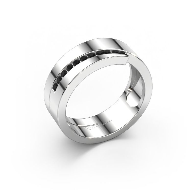 Ring Loma 585 Weißgold Schwarz Diamant 0.198 crt