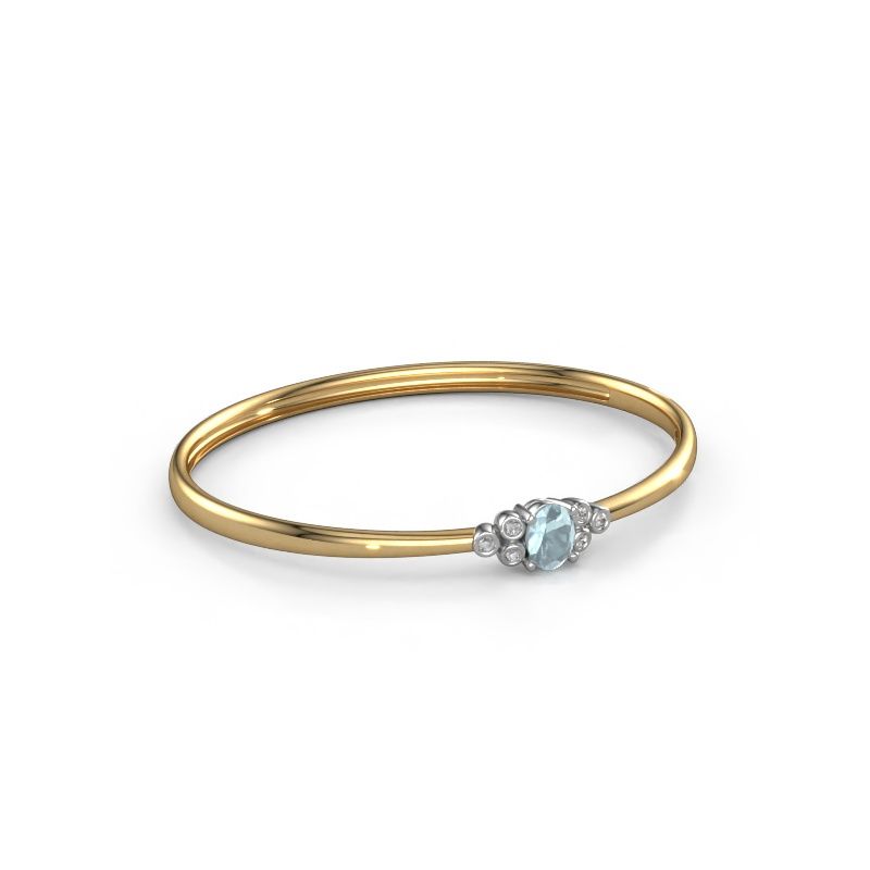 Armreif Lucy 585 Gold Aquamarin 8x6 mm