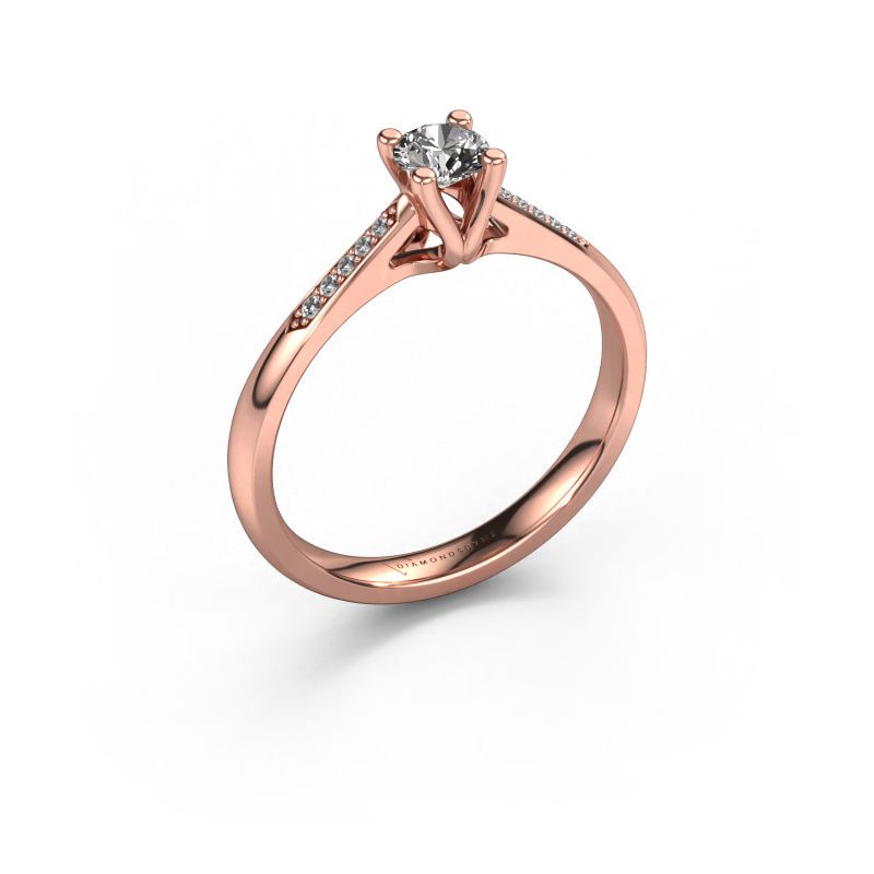 Bague de fiançailles Janna 2 585 or rose zircone 4 mm