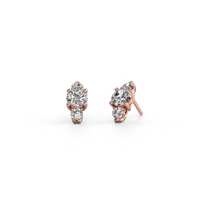 Boucles d'oreilles Amie 585 or rose diamant 3.00 crt