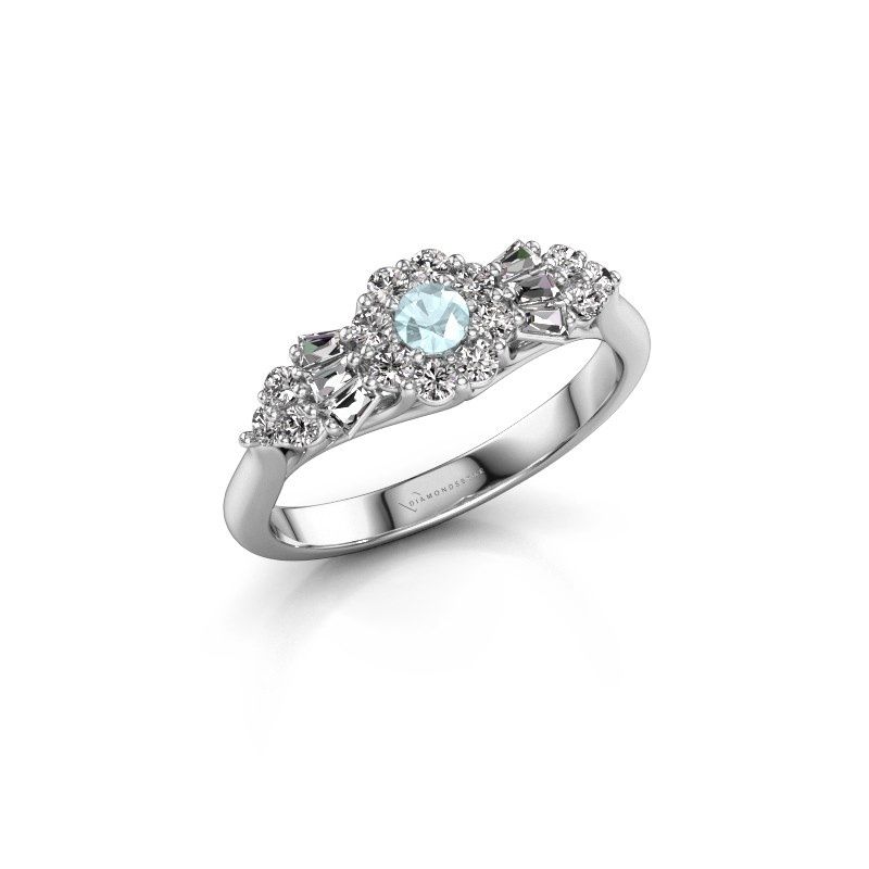Image of Engagement ring Carisha 585 white gold aquamarine 3 mm