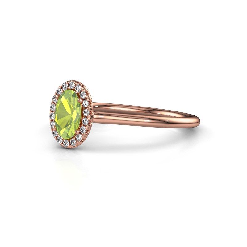 Image of Engagement ring seline ovl 1<br/>585 rose gold<br/>Peridot 6x4 mm