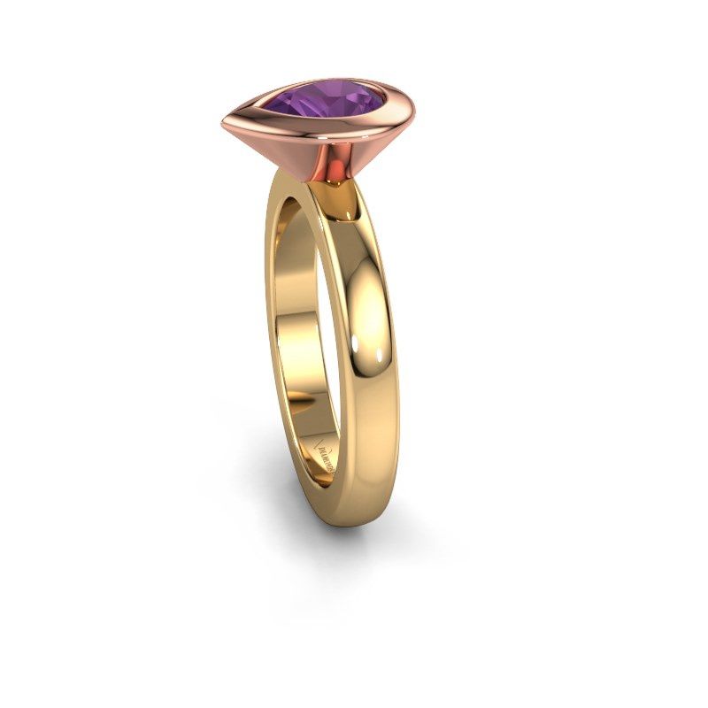Image of Stacking ring Trudy Pear 585 gold amethyst 7x5 mm