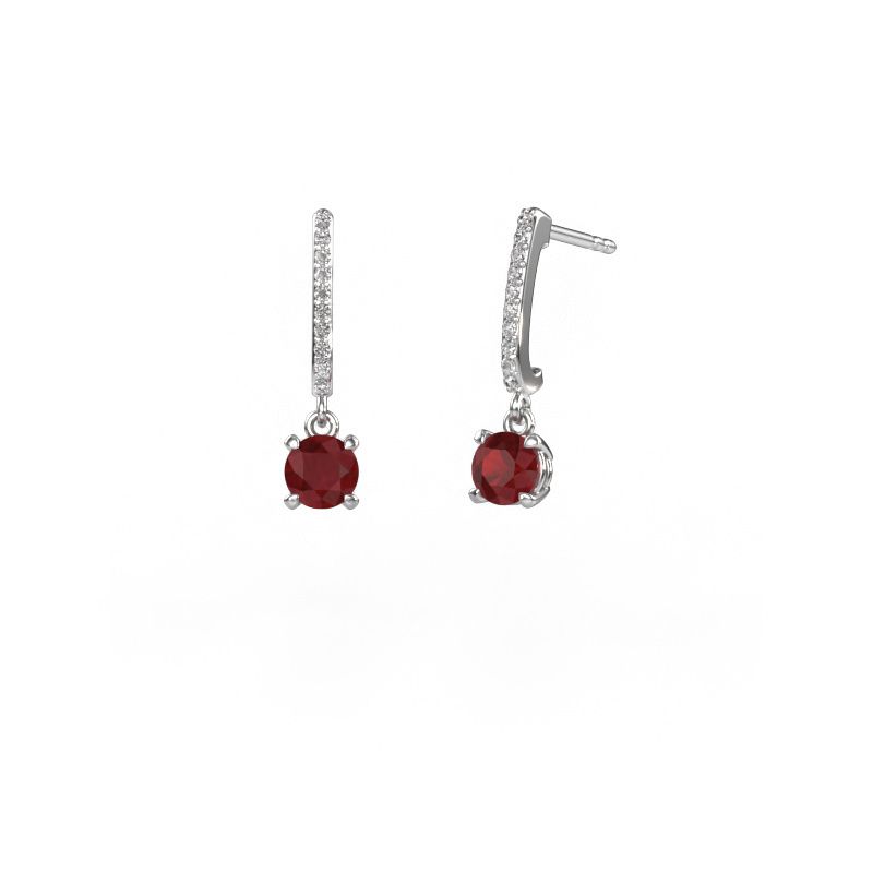 Oorhangers Tanja 1 950 platina robijn 5 mm