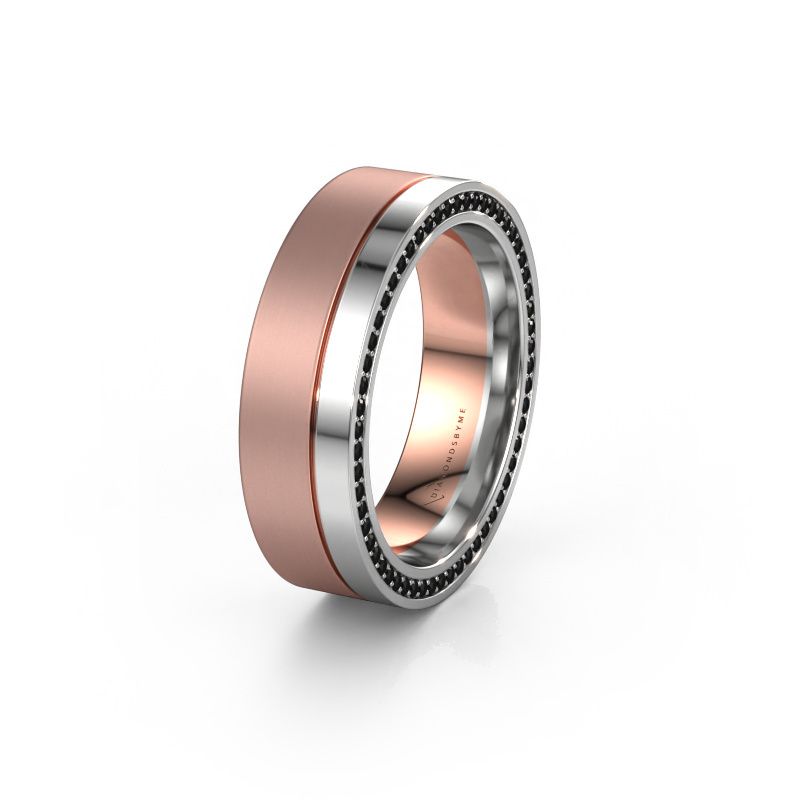 Alliance WH0313L16B 585 or rose diamant noir ±6x2 mm