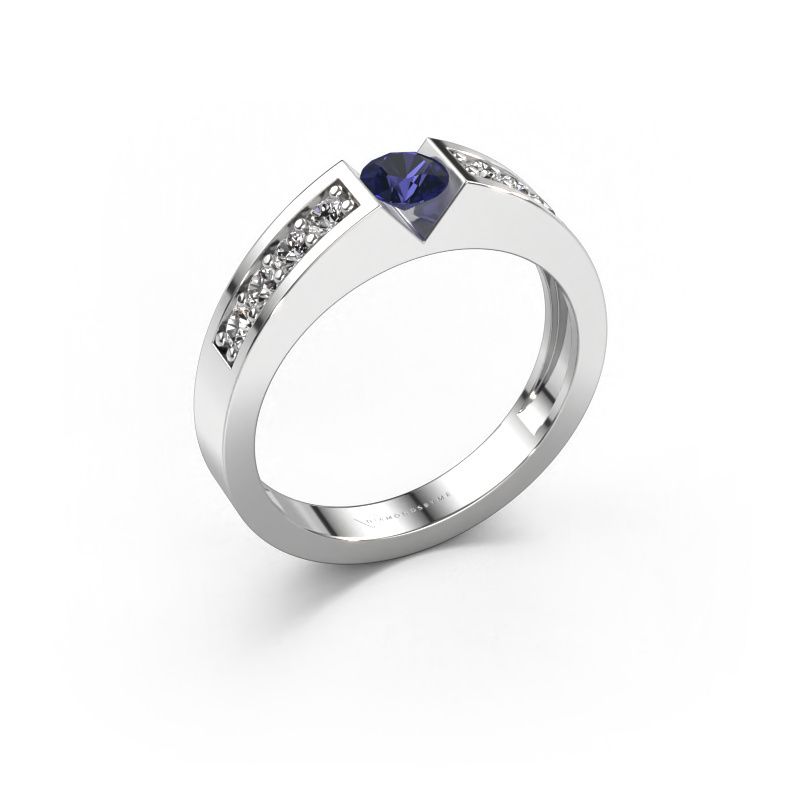 Verlobungsring Lizzy 2 950 Platin Saphir 4.2 mm