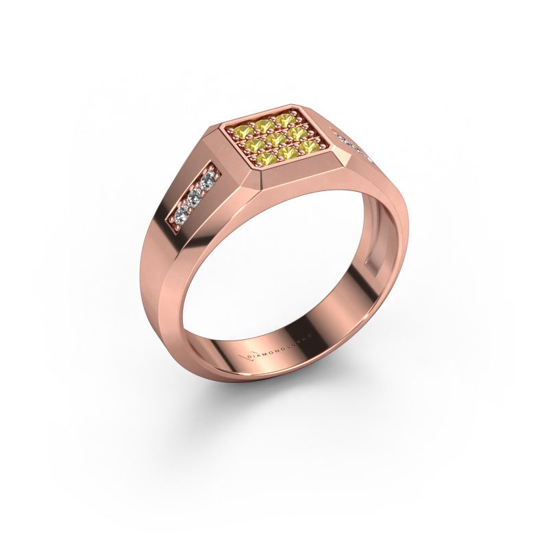 Pinkring Bas 585 rosé goud gele saffier 1.7 mm
