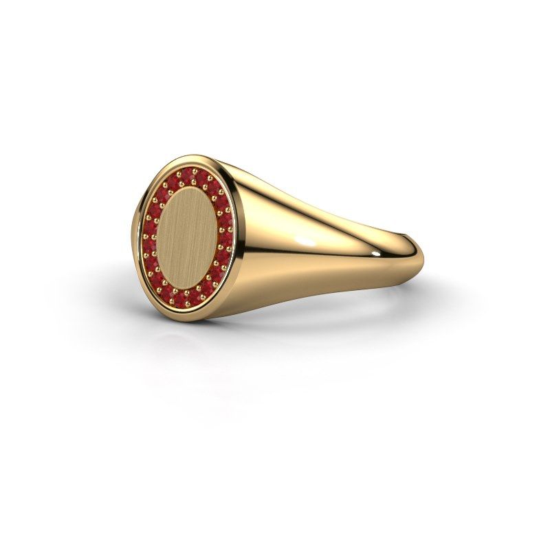Image of Signet ring rosy oval 1<br/>585 gold<br/>Ruby 1.2 mm