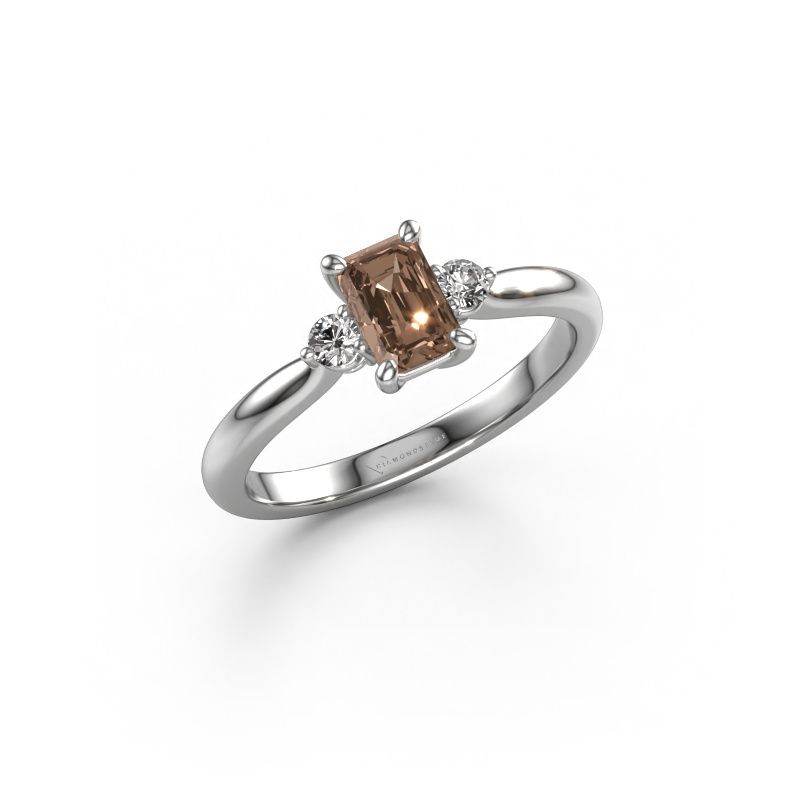 Bague de fiançailles Lieselot EME 585 or blanc diamant brun 0.810 crt