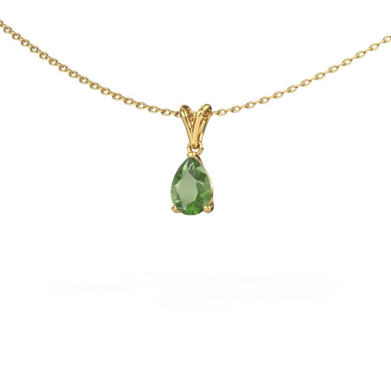 Hanger Sam PER 585 goud toermalijn groen 7x5 mm