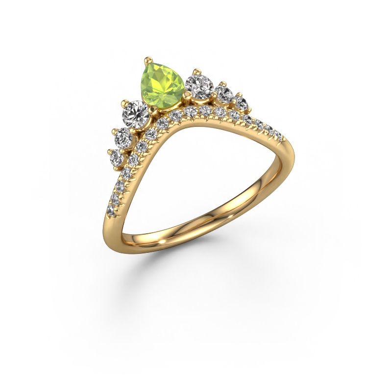 Stackable ring Crown B 585 gold peridot 5x4 mm