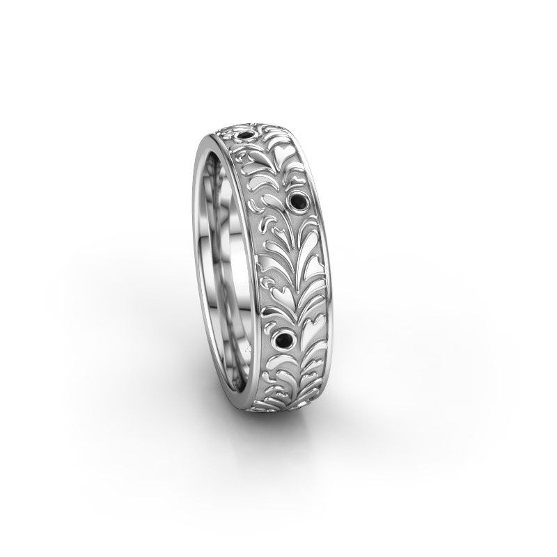 Image of Wedding ring WH2074L26D<br/>950 platinum ±6x2.4 mm<br/>Black diamond