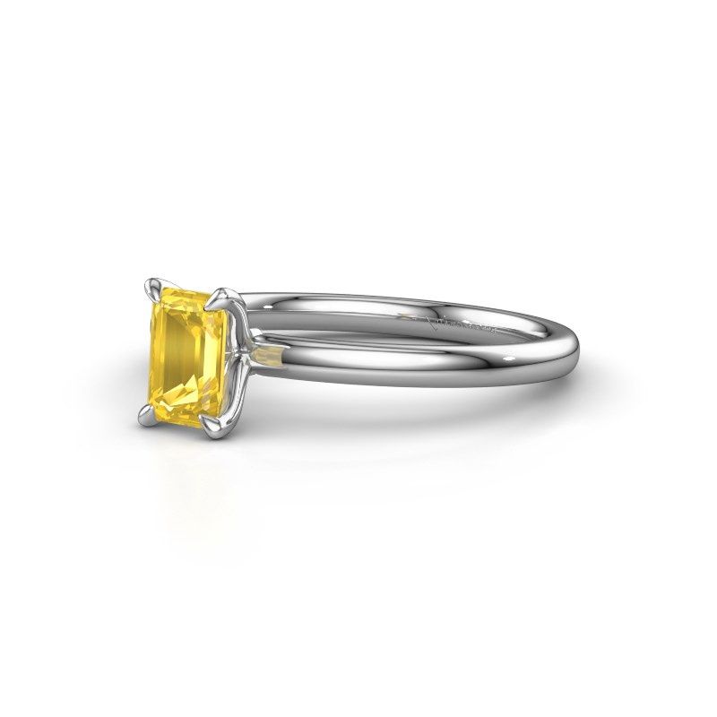 Afbeelding van Verlovingsring Crystal EME 1 585 witgoud gele saffier 6x4 mm