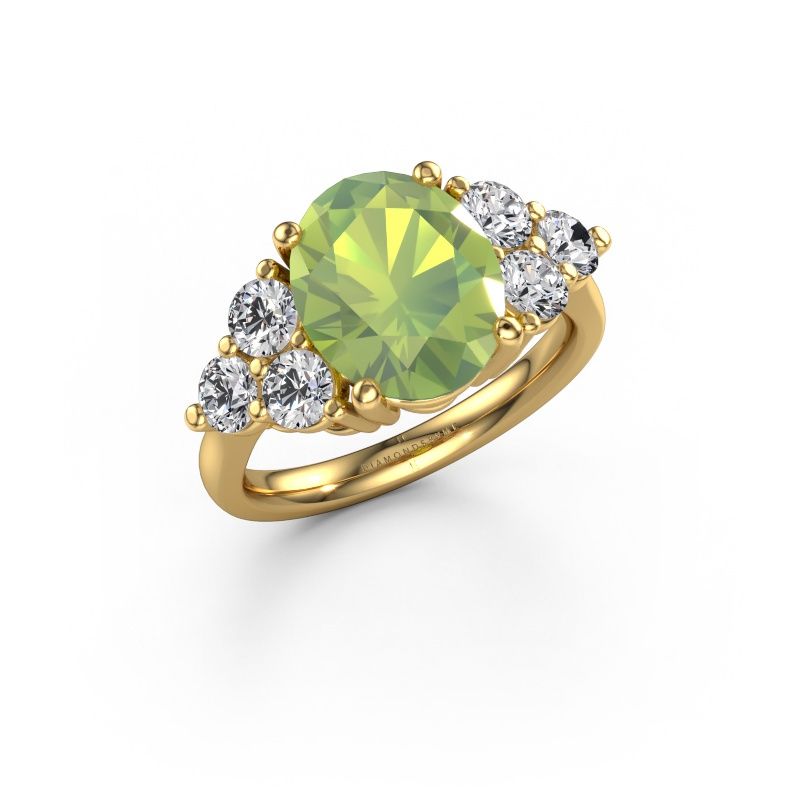 Engagement ring Serenity OVL 585 gold peridot 11x9 mm
