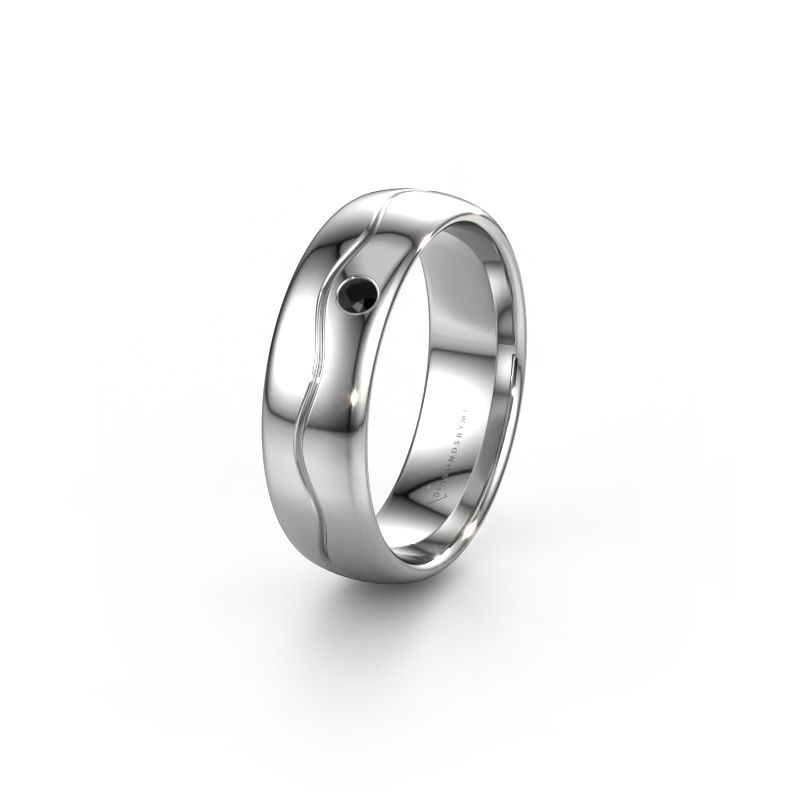 Wedding ring WH0701L36AP 950 platinum black diamond ±6x1.7 mm