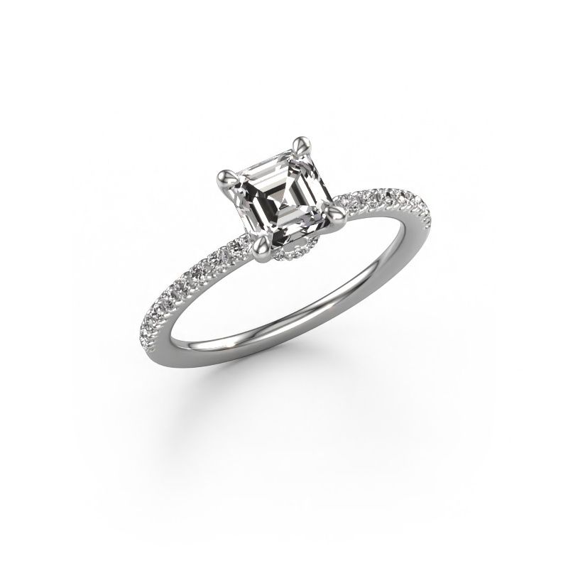 Verlovingsring Crystal ASSC 4 585 witgoud diamant 1.25 crt