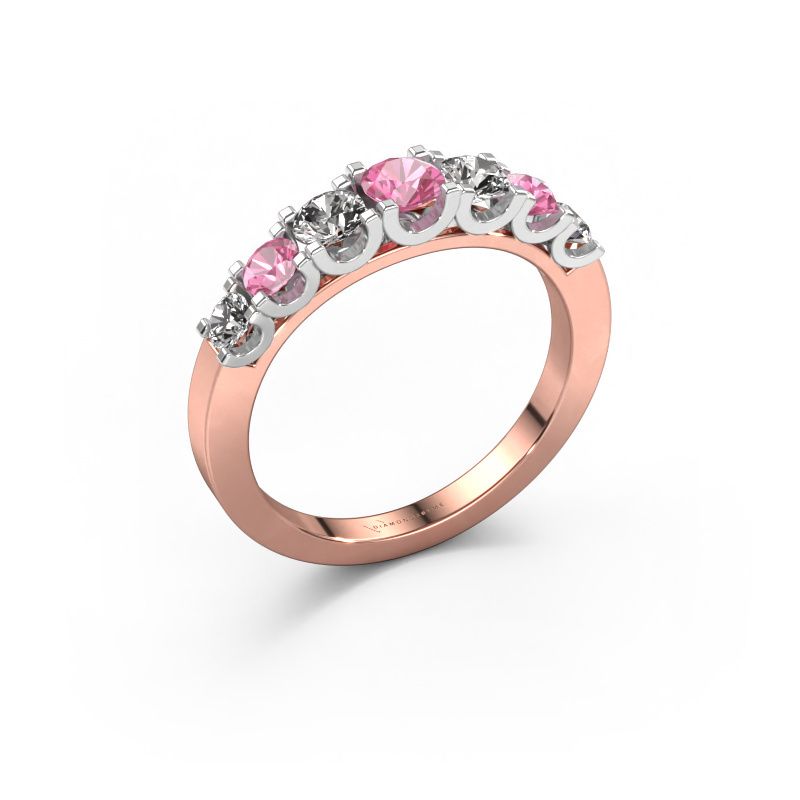 Bague Selina 3 585 or rose saphir rose 3.7 mm