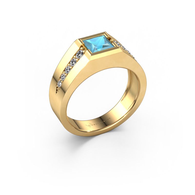 Pinky ring Simon 585 gold blue topaz 4.5 mm