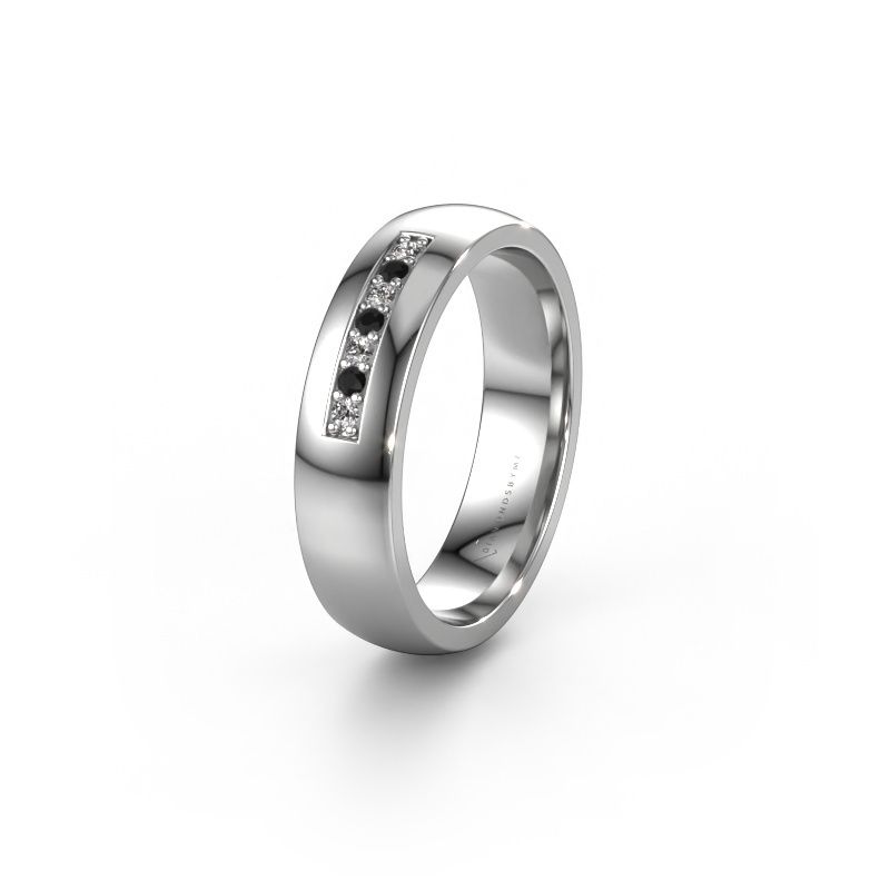 Ehering WH0112L25BP 585 Weißgold Schwarz Diamant ±5x2 mm