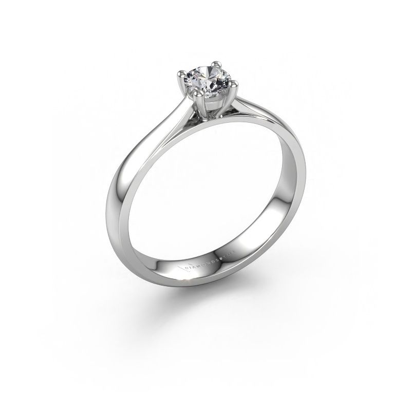 Bague de fiançailles Sam 585 or blanc diamant synthétique 0.30 crt