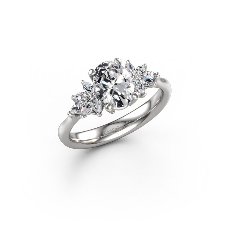 Verlobungsring Fiona OVL 585 Weißgold Zirkonia 8x6 mm