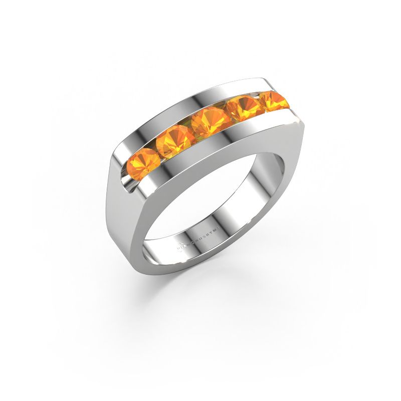 Men's ring Richard 585 white gold citrin 4 mm