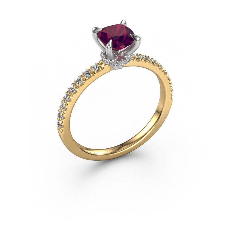 Engagement ring Crystal CUS 4 585 gold rhodolite 5.5 mm