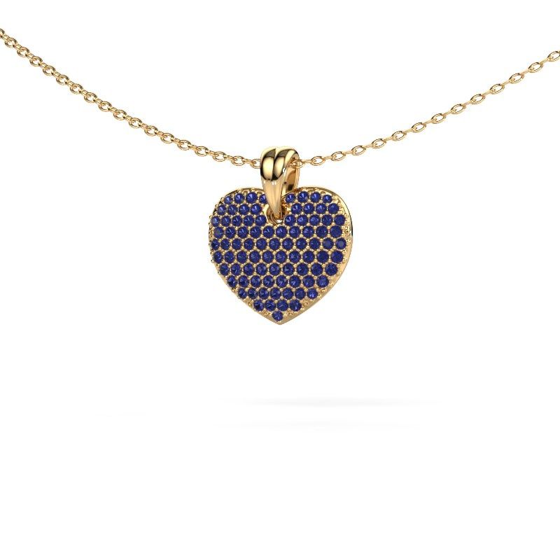 Anhänger Heart 5 585 Gold Saphir 0.8 mm