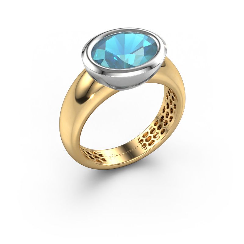 Ring Evelyne 585 gold blue topaz 10x8 mm
