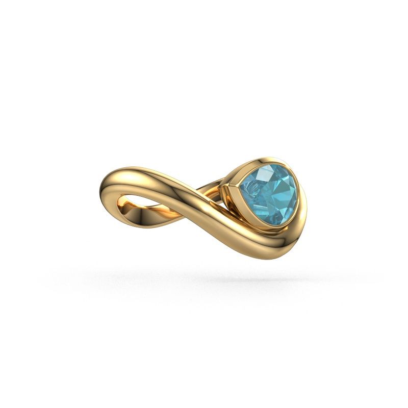 Ring Lena 585 gold blue topaz 8x6 mm