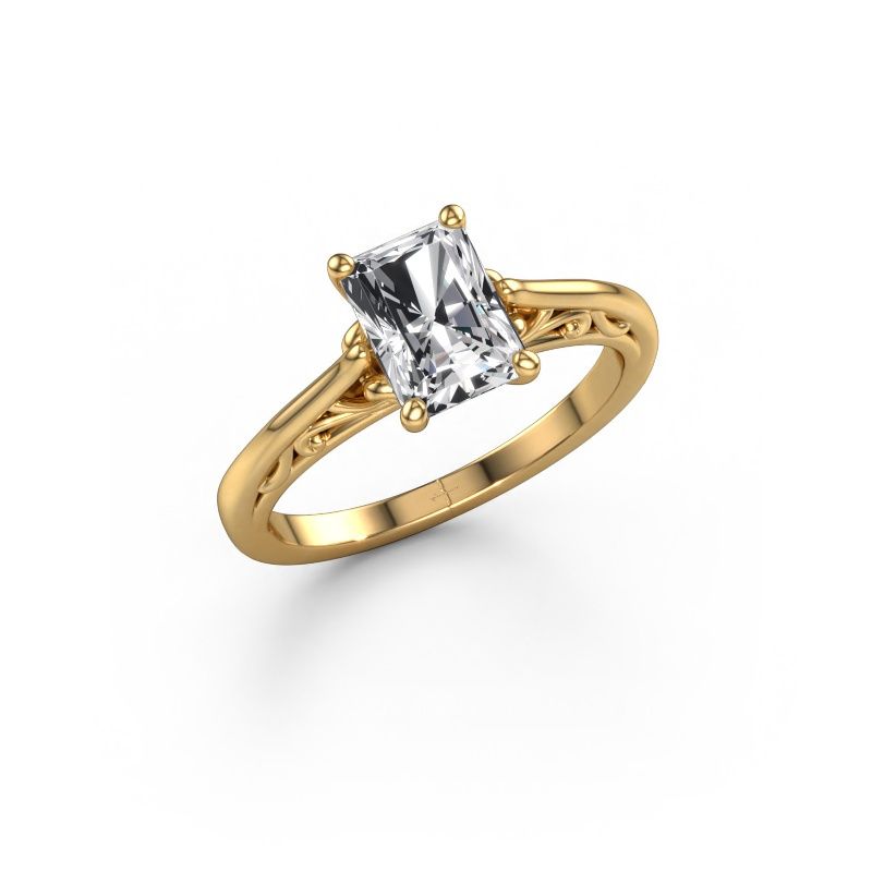 Anillo de compromiso Shannon rad 585 oro diamante de laboratorio 1.50 crt