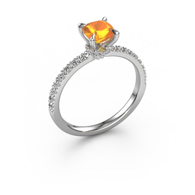 Verlobungsring Crystal CUS 4 585 Weißgold Citrin 5.5 mm