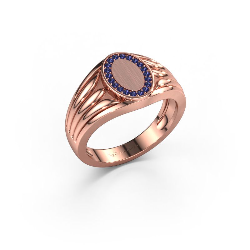 Pinkring Marinus 585 rosé goud saffier 1.2 mm