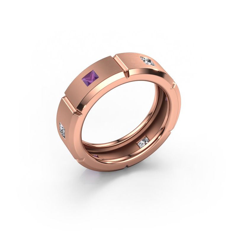 Herrenring Steve light 585 Roségold Amethyst 3 mm