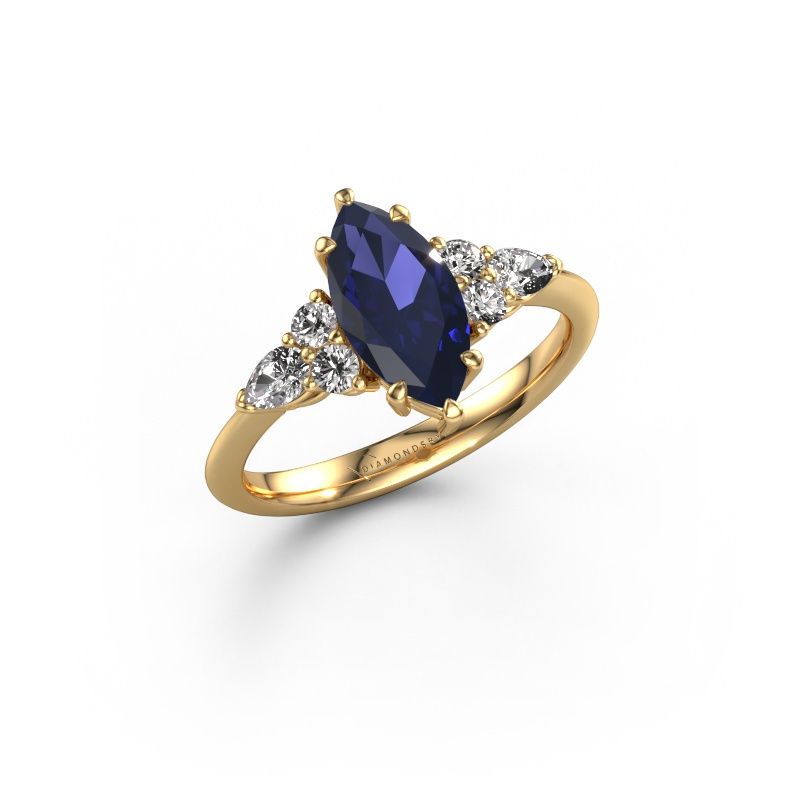 Verlobungsring Melani MRQ 585 Gold Saphir 11x5.5 mm