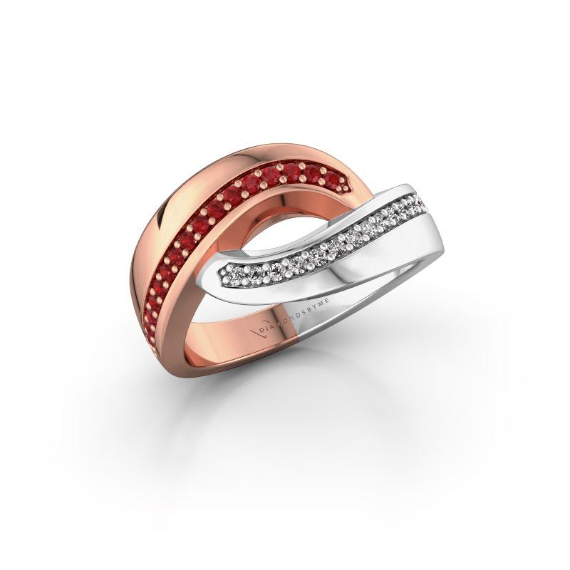 Image de Bague Sharita<br/>585 or rose<br/>Rubis 1.2 mm