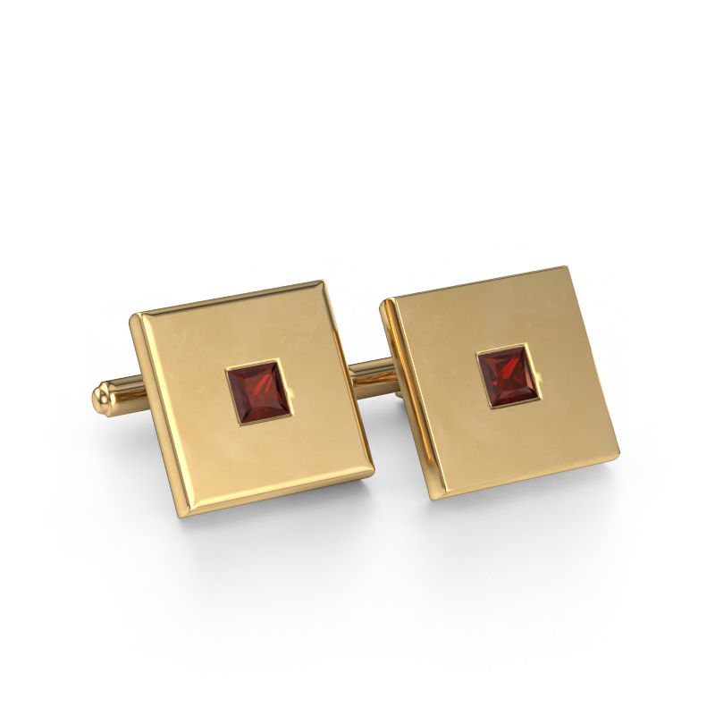 Cufflinks Givanti 585 gold garnet 4 mm