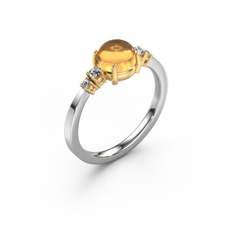 Ring Regine 585 white gold citrin 5 mm