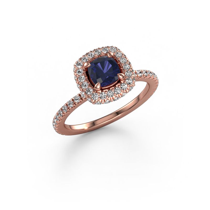 Verlovingsring Talitha CUS 585 rosé goud saffier 5 mm