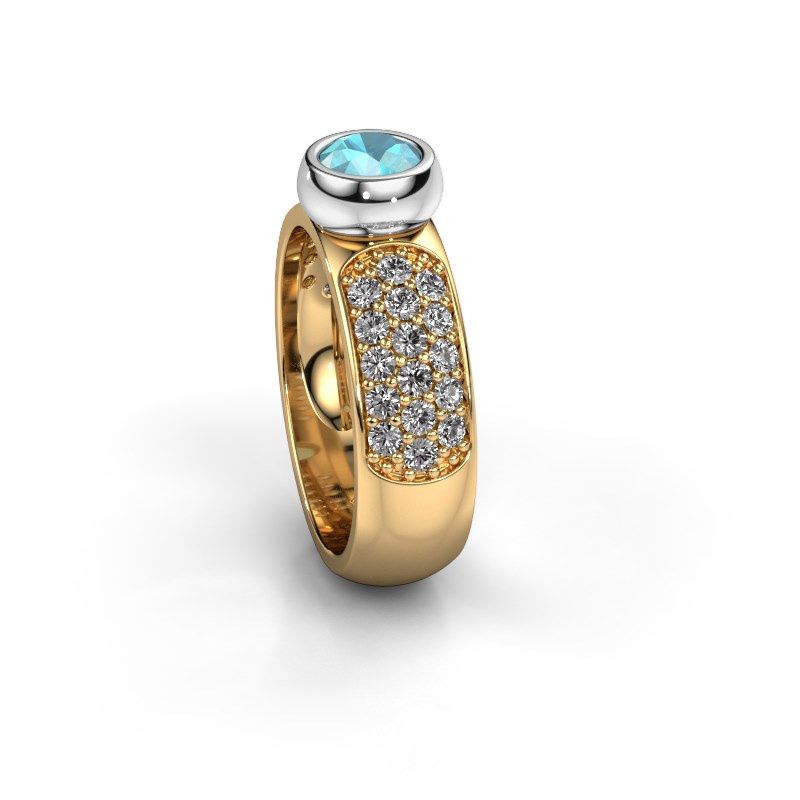 Afbeelding van Belofte ring Benthe 585 goud blauw topaas 5 mm