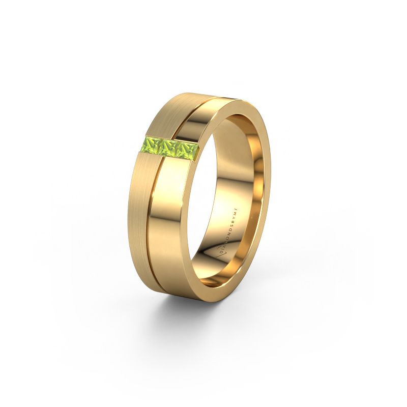 Wedding ring WH0906L16A 585 gold peridot ±6x1.7 mm