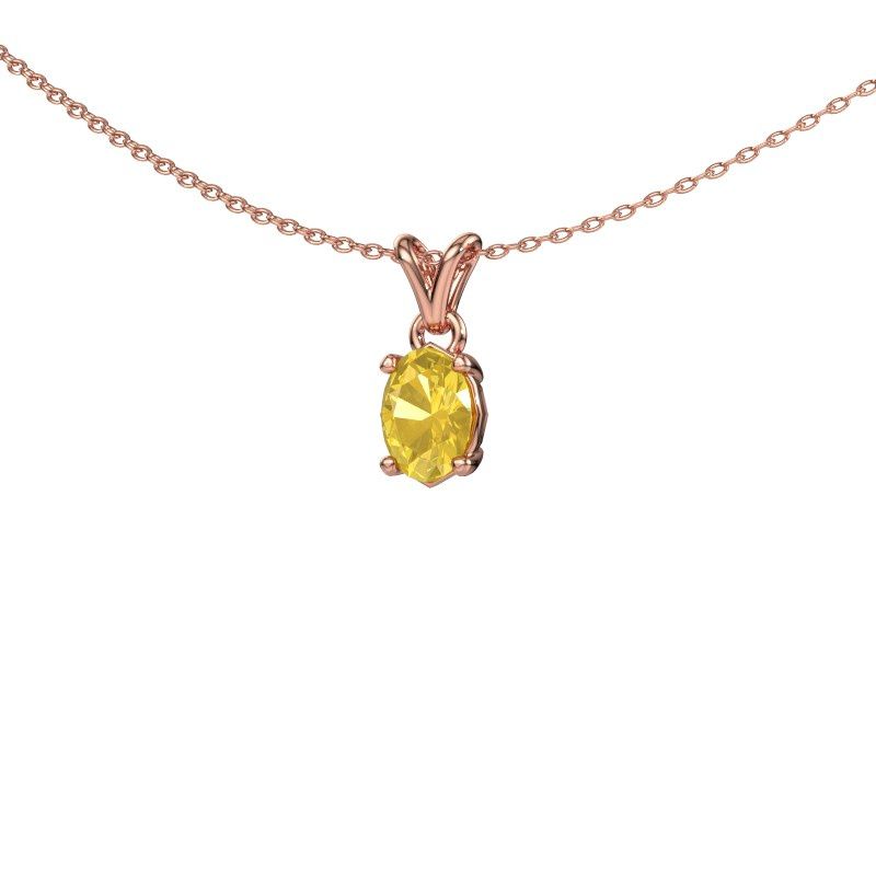 Pendant Lucy 1 585 rose gold yellow sapphire 7x5 mm