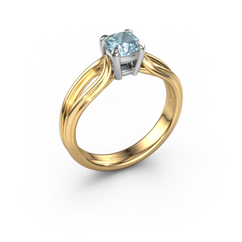 Engagement ring Antonia cus 1 585 gold blue lab grown diamond 5 mm
